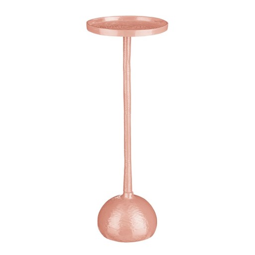 Colin Side Table - H68 x Ø24 cm - Recycled Aluminum - 100% FSC - Light Pink