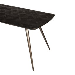 Fieron Black Acaia Wooden Dining Table Oval 240cm