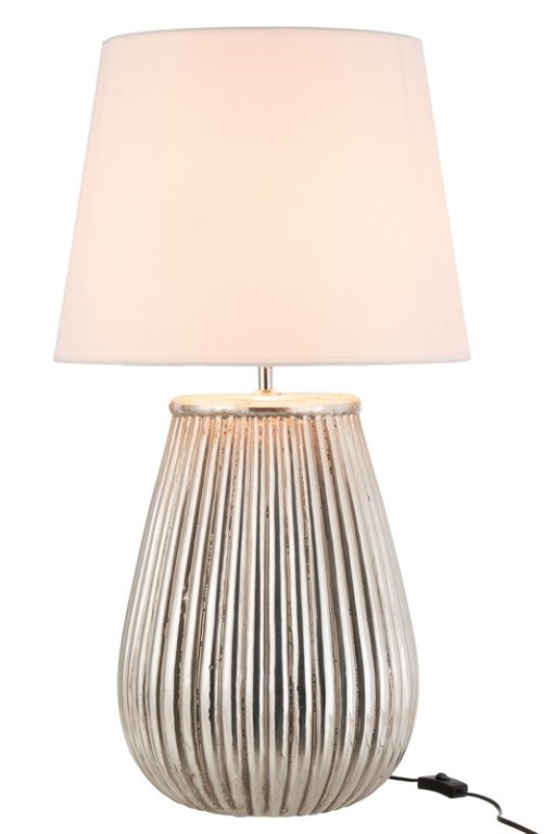 J-Line lamp base Lines - earthenware - silver