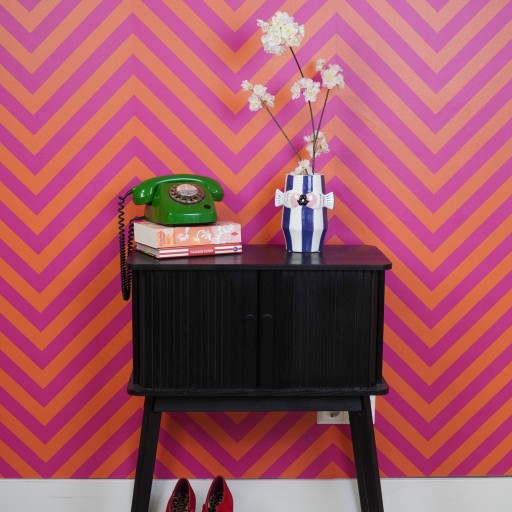 Vaas -bloemen vaas vissen - blauw/wit/roze - 14x11,5x18,5 cm