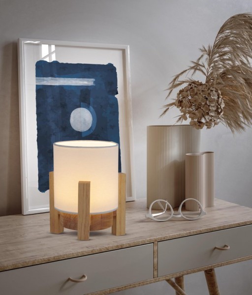 Ackitical lamp "Madita" 19 cm high, in white/nature, with integrated LED, dimmable with touch sensor