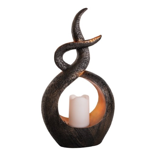 LED solar decol light "candle flame", for outside, brown plastic, integrated LED.