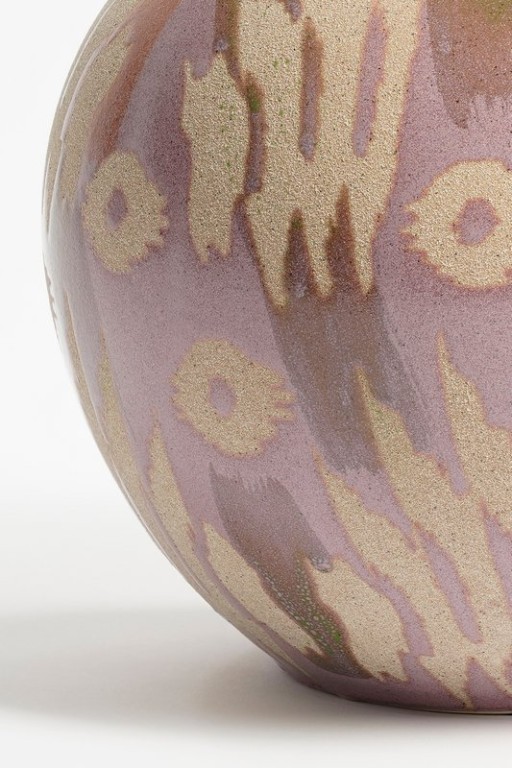 Javi Vase - H34 x Ø52 cm - Ceramic - Pink, Beige