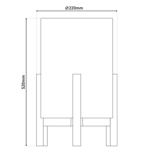 Tischleuchte "MATILDA" klassische Tischlampe mit natürlicher Ausstrahlung durch Holz und Stoffschirm, E27 Fassung, 52 cm hoch