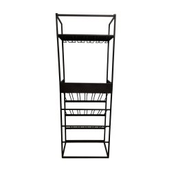 Arto Wine Rack Dark Grey Base Brown Marble