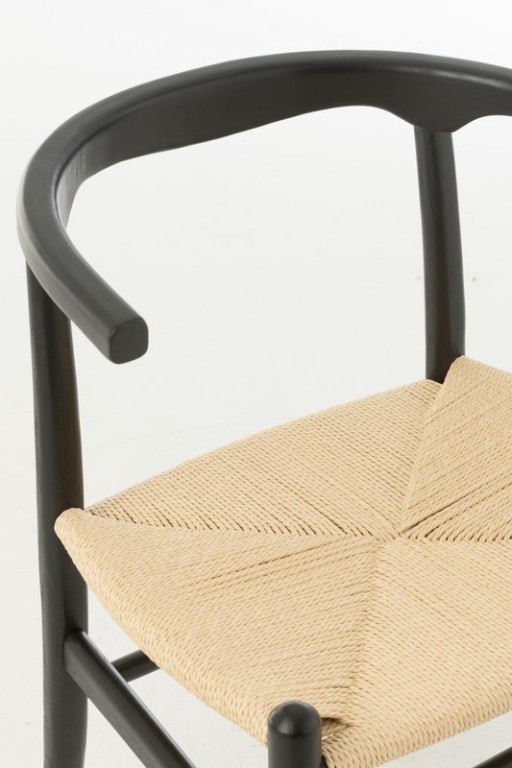 J-Line Chair Tone Beech Wood/Rope Black