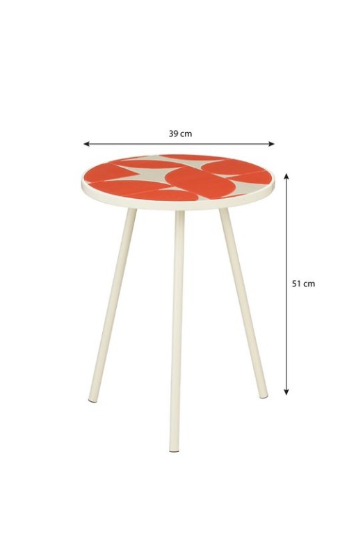 Bologna Side table Outside - H51 x Ø39 cm - Metal - Red