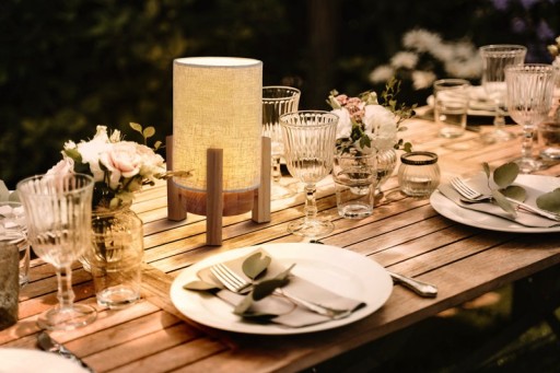 Ackitical lamp "Matilda" 32 cm high, in white/nature, with integrated LED, dimmable with touch sensor