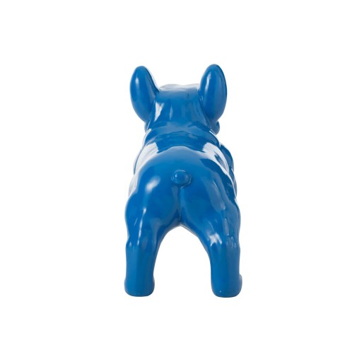 J-Line decoratie Bulldog - hout - blauw