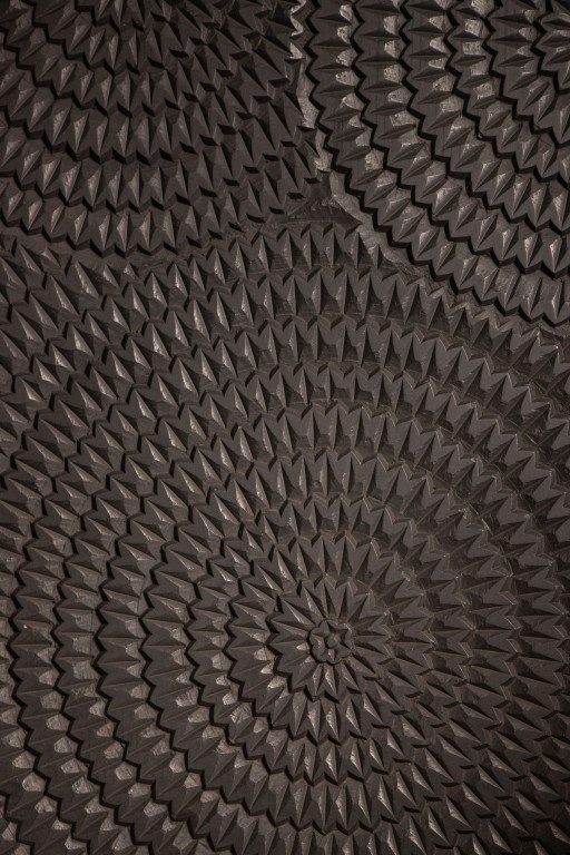 Levya Black Wooden Rect Wall Panel Round Pattern