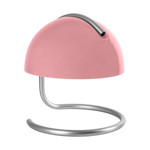 Table lamp "Burano" pink, approx. 25 cm high, Ø 23.5 cm, made of chrome -colored metal and pink glass, E27.