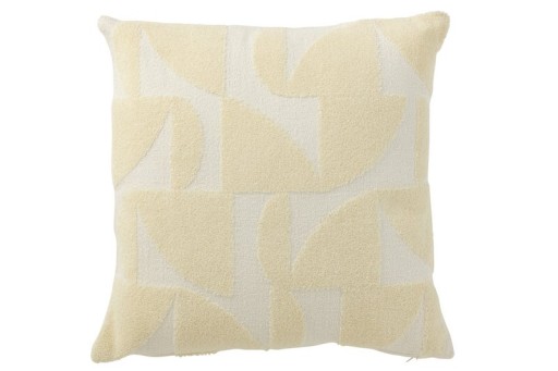 J-Line cushion Geo - textile - white/light yellow