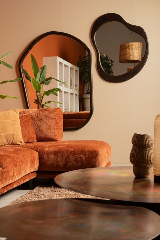 Barragh Brown Solid Wood Organic Mirror