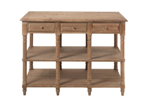 J-Line Console 6 Drawers Wood Natural
