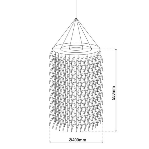 Pendant lamp "coconut" Ø 40 cm, made of wood and coconut shells, beige/brown, E27 socket, lighting for living room, dining room or winter garden.