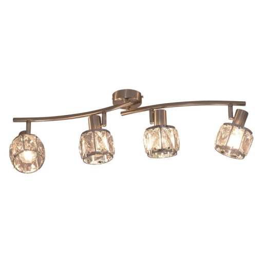 4-LED spot "Josefa" with E14 version Filament, metal ceiling lamp and glass in stainless steel look, with E14 version Filament Lamps Included, lamp for living room, dining room, hallway or hallway 70 x 8 cm