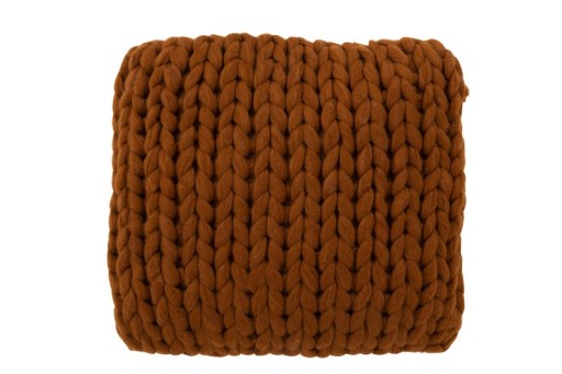 J-Line cushion Knitted Acrylic - polyester - orange/brown