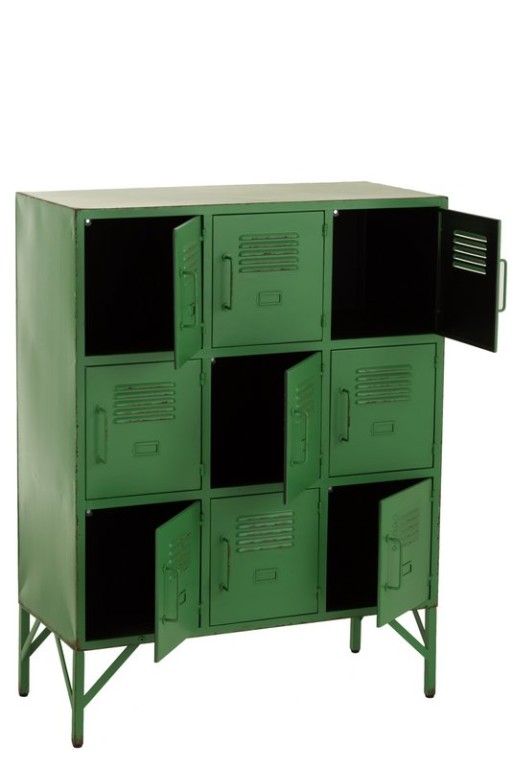 J-Line Cupboard 9 Doors Metal Green