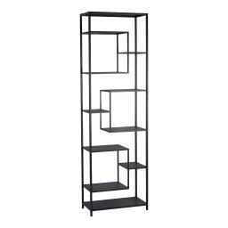 Duana Playful Black Iron Open Cabinet High