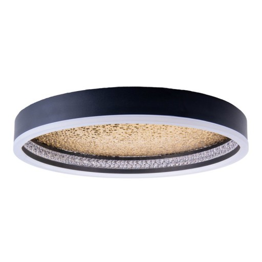 LED Deckenleuchte ARANY, Deckenleuchte aus Metall und Kunststoff in Schwarz,, mit fest verbauten LEDs, dimmbar, 40 cm Durchmesser