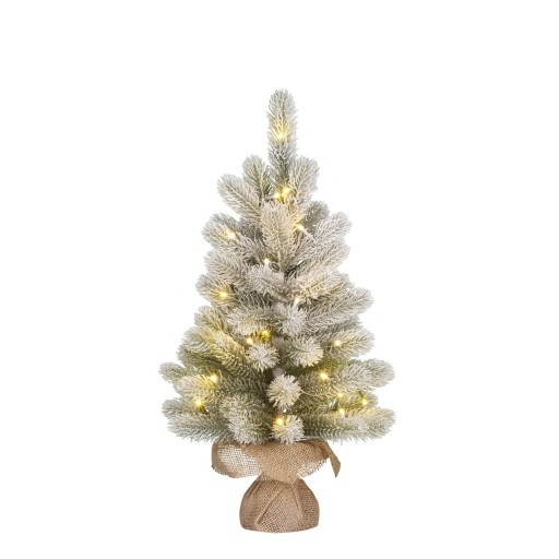 Nagoya Kunstkerstboom in Jute met LED Verlichting en Timerfunctie - H60 x Ø44 cm - Groen