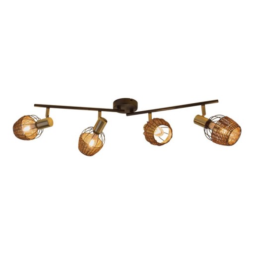 4 ceiling lamp "Corbis", metal spot in black, and gold, with E14 socket, for dining room, living room, hallway or office, ceiling lamp inside, 78 cm long