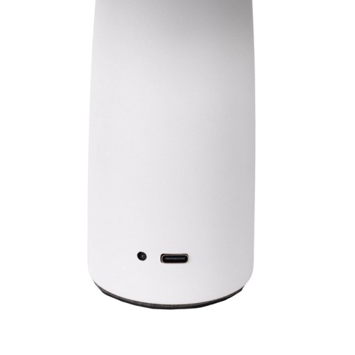 Cordless table light "Pilu", 16.5 cm high, above Ø of 15 cm, metal in white, white plastic, integrated LEDs, 280 lumens, dimmable by touch sensor, warm white