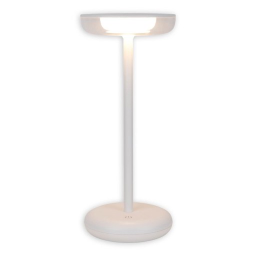 Cordless tablet light "Pasi" for outside and inside, made of metal and plastic in white, dimmable, with touch and memory function, approx. 26 cm high