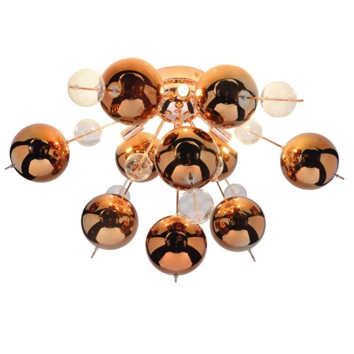 Ceiling light "Explosion" Metal and glass, G9 versions, ceiling lamp for dining room, living room, hallway or office, Ø57 cm