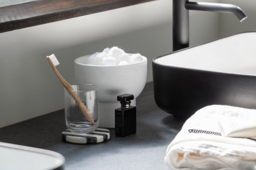 J-Line Marble coaster - stone - white/black - 6x