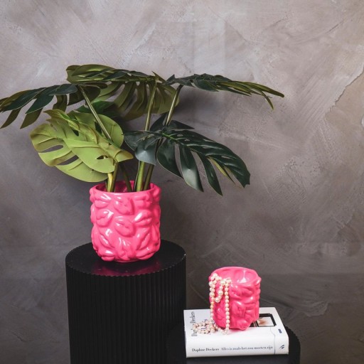 Pot - Kisses - Ceramics - Neon Pink - 17,5x17,5x17,5cm