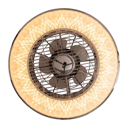 LED ceiling light "Viento" with fan, made of metal and plastic, with integrated LEDs, lighting for living rooms or office