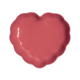 Emile Henry Madeleine Taartvorm hart gegolfd - 265x245x65mm - Rose Candy