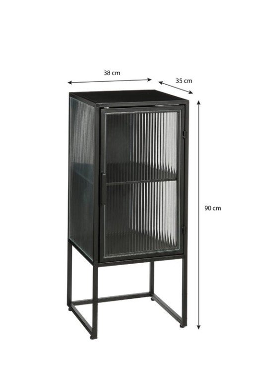 Clifton storage cupboard with doors - L38 x B35 x H90 cm - Metal - Black