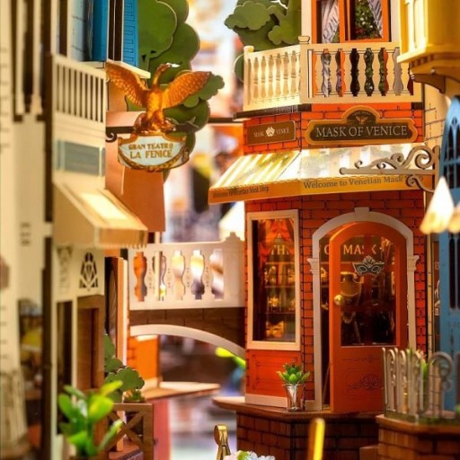 DIY Book Nook & Wonderland Boekensteun Romantic Venice, Robotime, TGB08, 17,8x10,8x24,4cm