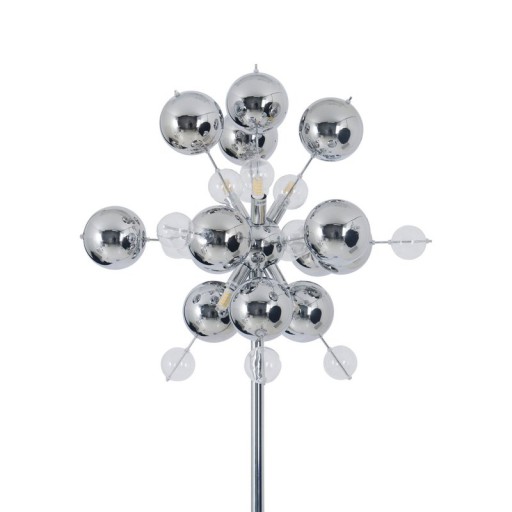 Standing lamp "explosion" in chrome, floor lamp made of metal and glass, chrome, G9, floor lamp 169 cm high