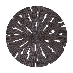 Bonte Brown MDF Wall Panel Wavy Carved Round L