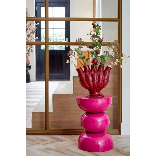 Luna Bijzettafel - H46 x Ø32 cm - IJzer - Fuchsia