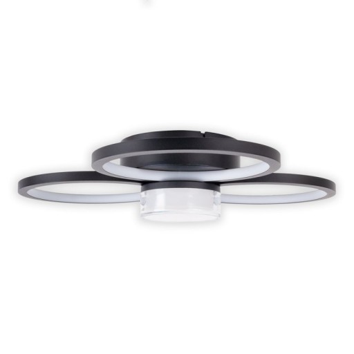 LED ceiling light "Cimo" made of black metal and plastic, Ø approx. 43.6 cm, dimmable by wall switch