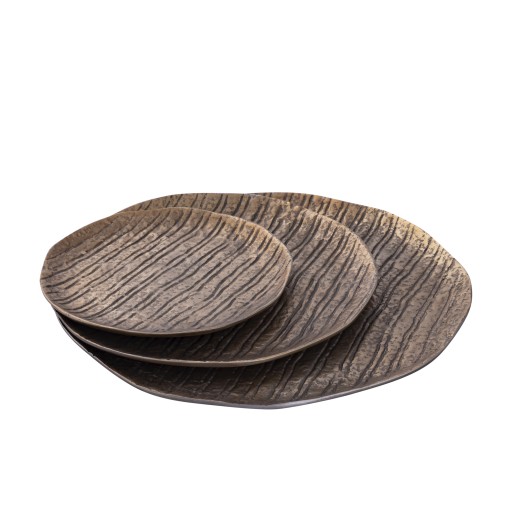 Grail Gold Alu Plate With Stripes Round L