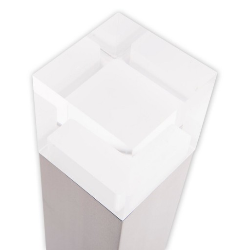 LED outer socket light "Leah" made of metal and plastic in steel-blank, integrated LED, path lights