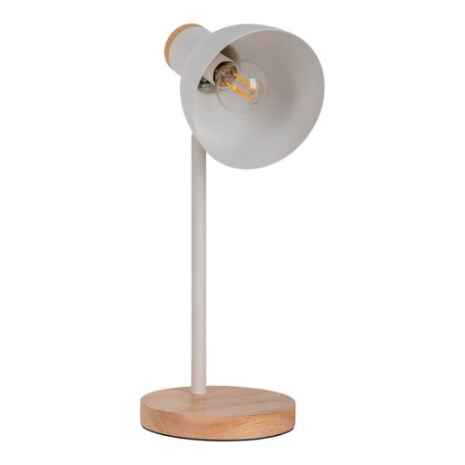 "Marie" desk lamp made of metal and wood, E14, white, 36.5 cm high