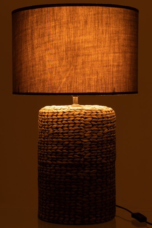 J-Line lamp Base + Shade Thick Braid - cement/cotton - white - large