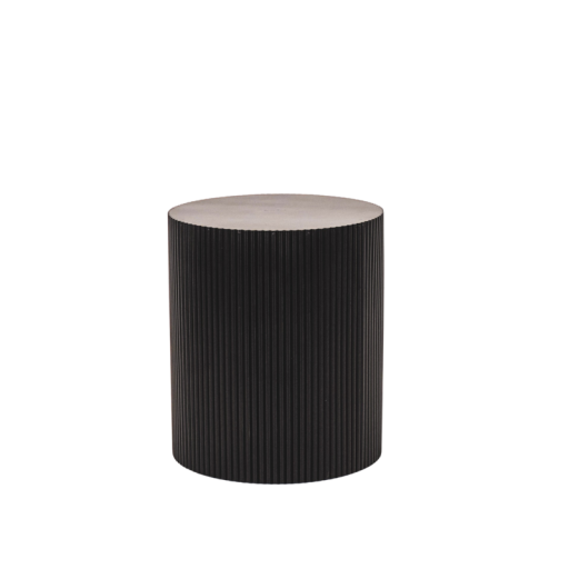 Side Table - Cylinder- MDF - Black - 39x45cm