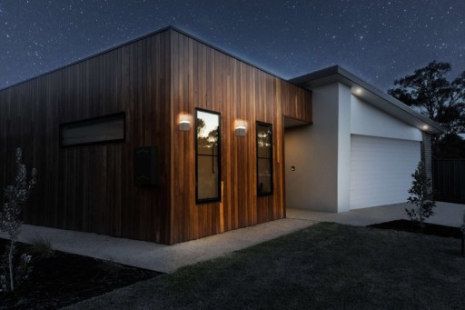 LED external wall lamp "Leah" made of metal and plastic in steel-blank, integrated LED