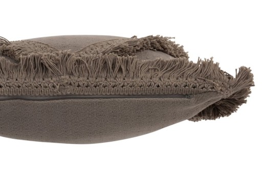 J-Line cushion Fringe Square - cotton - taupe