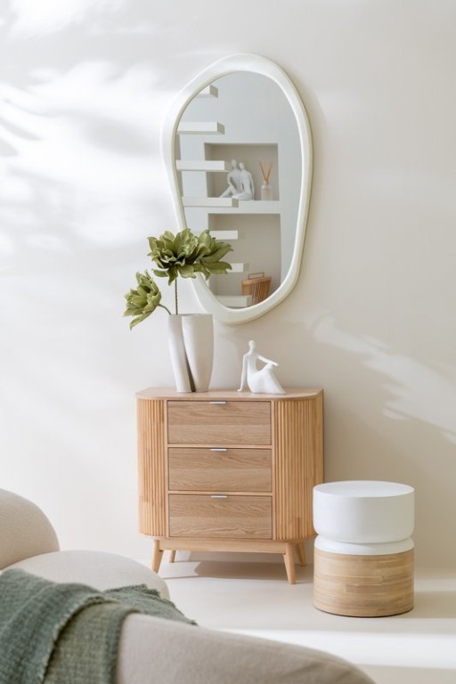 J -line mirror moderna - glass - Ø 80 cm