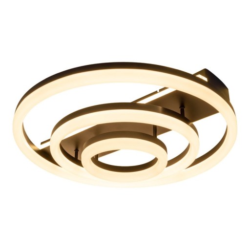 LED CCT ceiling light "Circulo" made of black metal and sand-colored plastic Ø 60 cm