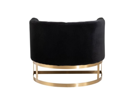 J-Line Zetel Knopen 1Kussen Wilson 1Persoon Fluweel Metaal/Berk Antraciet/Goud