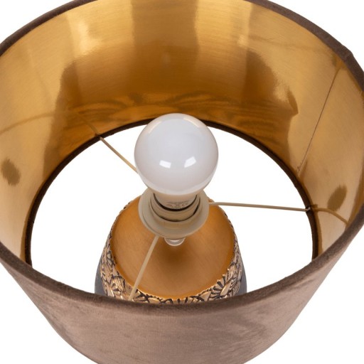 Ceramic table lamp "Bronco", table lamp, ceramic, beige/gray, with E14 socket, for dining room, living room, hallway or office, 39 cm high